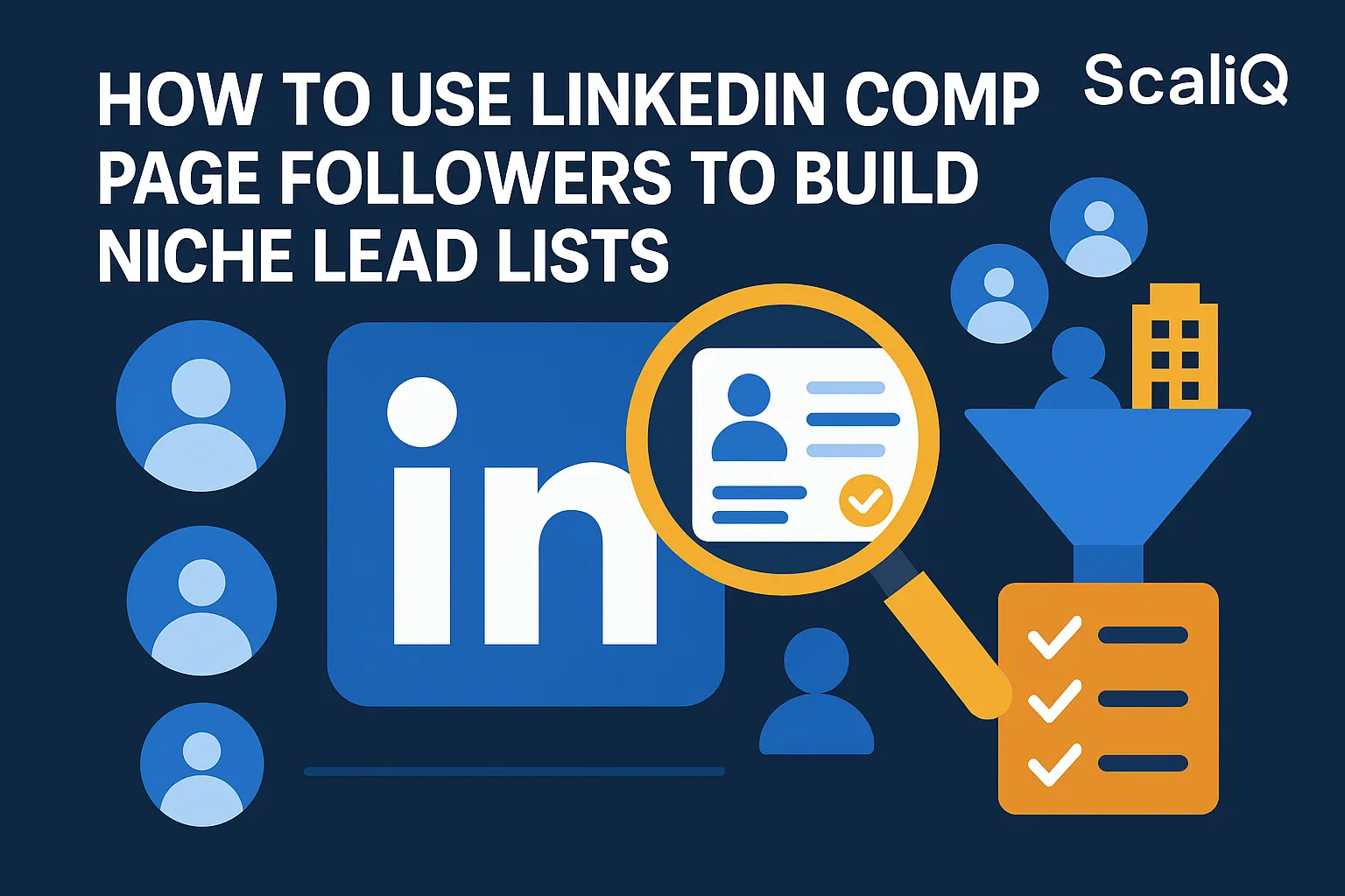 LinkedIn follower analytics on a laptop, illustrating targeted B2B prospecting and niche lead list building