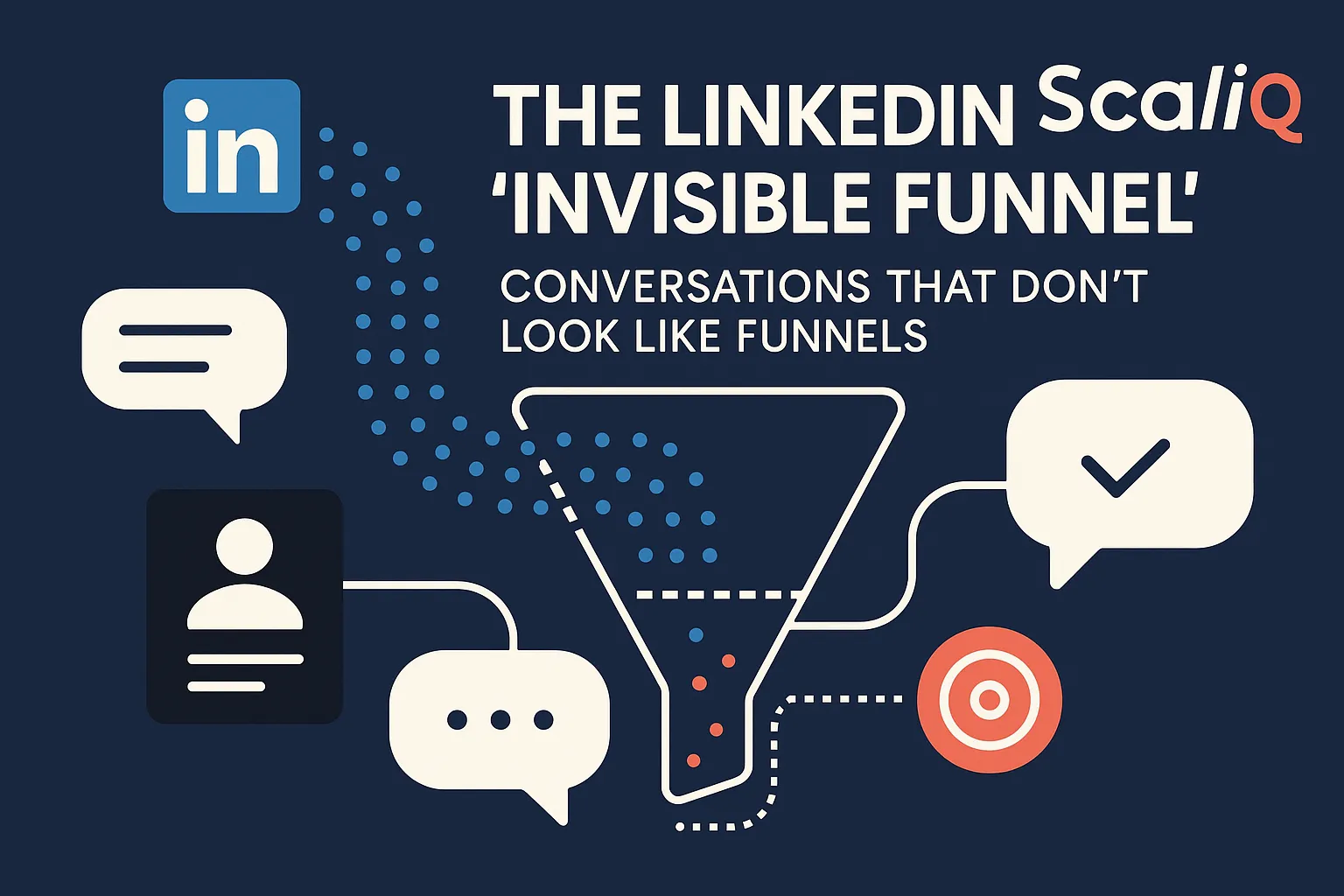 LinkedIn messages and content engagement flowing into a warm sales conversation and pipeline growth