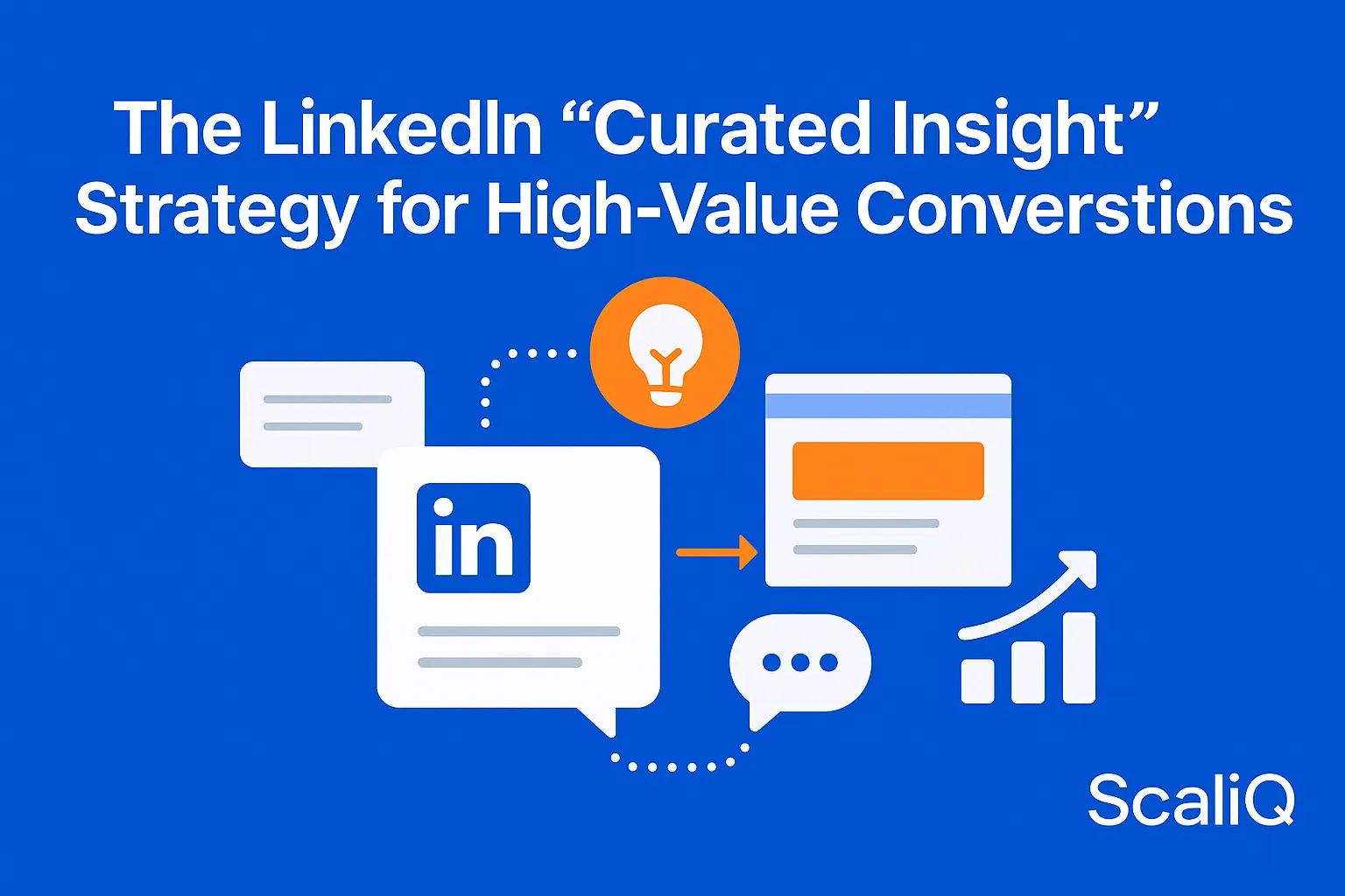 LinkedIn outreach concept with personalized insights, message bubbles, and analytics driving meaningful business conversations