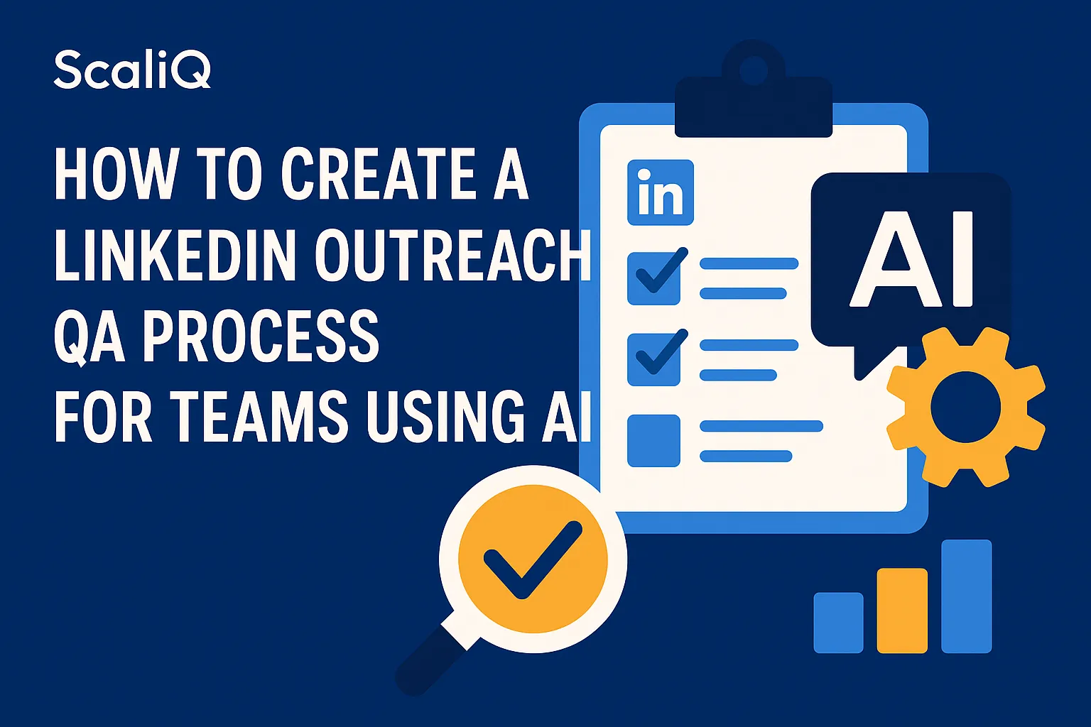 AI-powered team reviewing LinkedIn outreach messages with QA checklist and approval workflow concepts